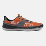 Orange low-top comfort sneakers by bugatti, with grey accents on the heel, tongue, and laces.