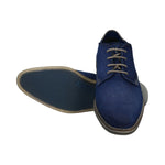 bugatti Gagno Blue leather formal shoe with a textured upper, lace-up closure, and comfortable sole.
