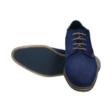 bugatti Gagno Blue leather formal shoe with a textured upper, lace-up closure, and comfortable sole.
