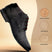 Bugatti Gapo dark blue chukka boot in premium leather, with red laces and a stacked heel.