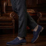 bugatti Sula Revo Dark Blue  Premium Leather Comfort Penny Loafers