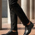 bugatti Rinaldo Eco black premium leather formal shoes, with matching trousers.