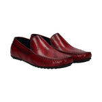 bugatti Tresmo slip-on shoe in dark red premium leather with an all-over logo pattern.