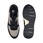 Bugatti Kensingtone dark blue premium leather comfort sneakers shown from above with visible sole.

