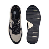 Bugatti Kensingtone dark blue premium leather comfort sneakers shown from above with visible sole.
