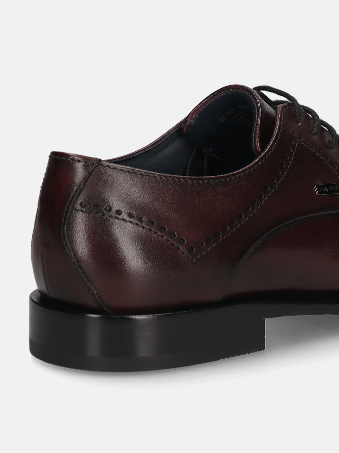 A grey Men's bugatti Derby featuring a round toe cap toe, stacked heel. Made from premium genuine leather with a durable leather outsole, this laces design offers both style and comfort.