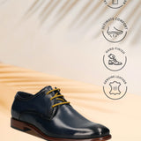 Bugatti Mansueto Flex Light Blue Premium Leather Comfort Derby Formal Shoes