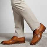 bugatti Rico Flex cognac  Premium Leather Comfort Derby Formal shoes