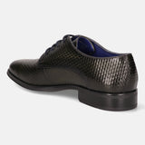 A green Men's bugatti Derby featuring a pointed plain toe, moulded  heel. Made from premium genuine leather with a durable tr outsole, this laces design offers both style and comfort.