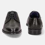 A green Men's bugatti Derby featuring a pointed plain toe, moulded  heel. Made from premium genuine leather with a durable tr outsole, this laces design offers both style and comfort.
