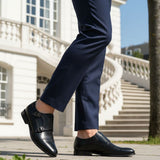 Bugatti Gapo Black Premium Leather Comfort Monk Strap Slip-On Formal
