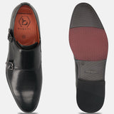 Bugatti Gapo Black Premium Leather Comfort Monk Strap Slip-On Formal