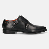 Bugatti Gapo Black Premium Leather Comfort Monk Strap Slip-On Formal