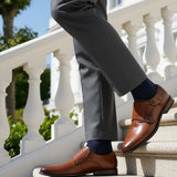 Bugatti Gapo Cognac Premium Leather Comfort Monk Strap Slip-On Formal
