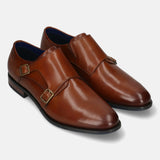Bugatti Gapo Cognac Premium Leather Comfort Monk Strap Slip-On Formal