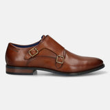 Bugatti Gapo Cognac Premium Leather Comfort Monk Strap Slip-On Formal