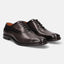 A grey Men's bugatti Oxford featuring a chisel toe plain toe, stacked heel. Made from premium genuine leather with a durable leather outsole, this laces design offers both style and comfort.