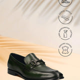 Bugatti Rico Dark Green Premium Leather Comfort Slip-On Formal