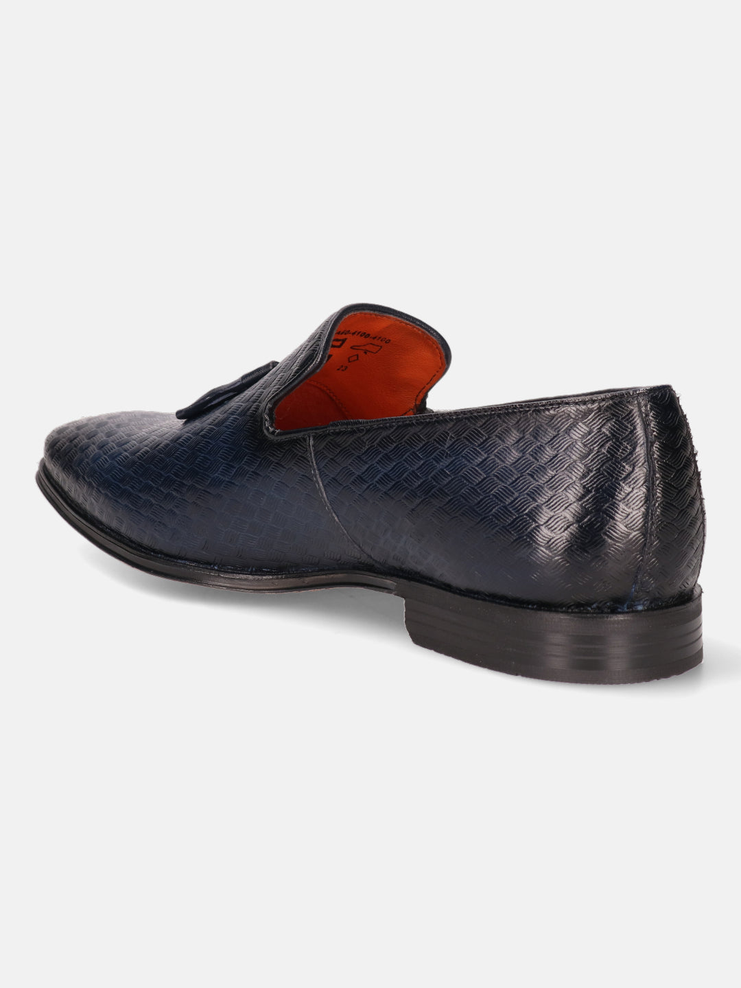 A blue Men's bugatti Tassel Loafers featuring a round toe plain toe, stacked heel. Made from premium genuine leather with a durable high quality synthetic outsole, this slip-on design offers both style and comfort.