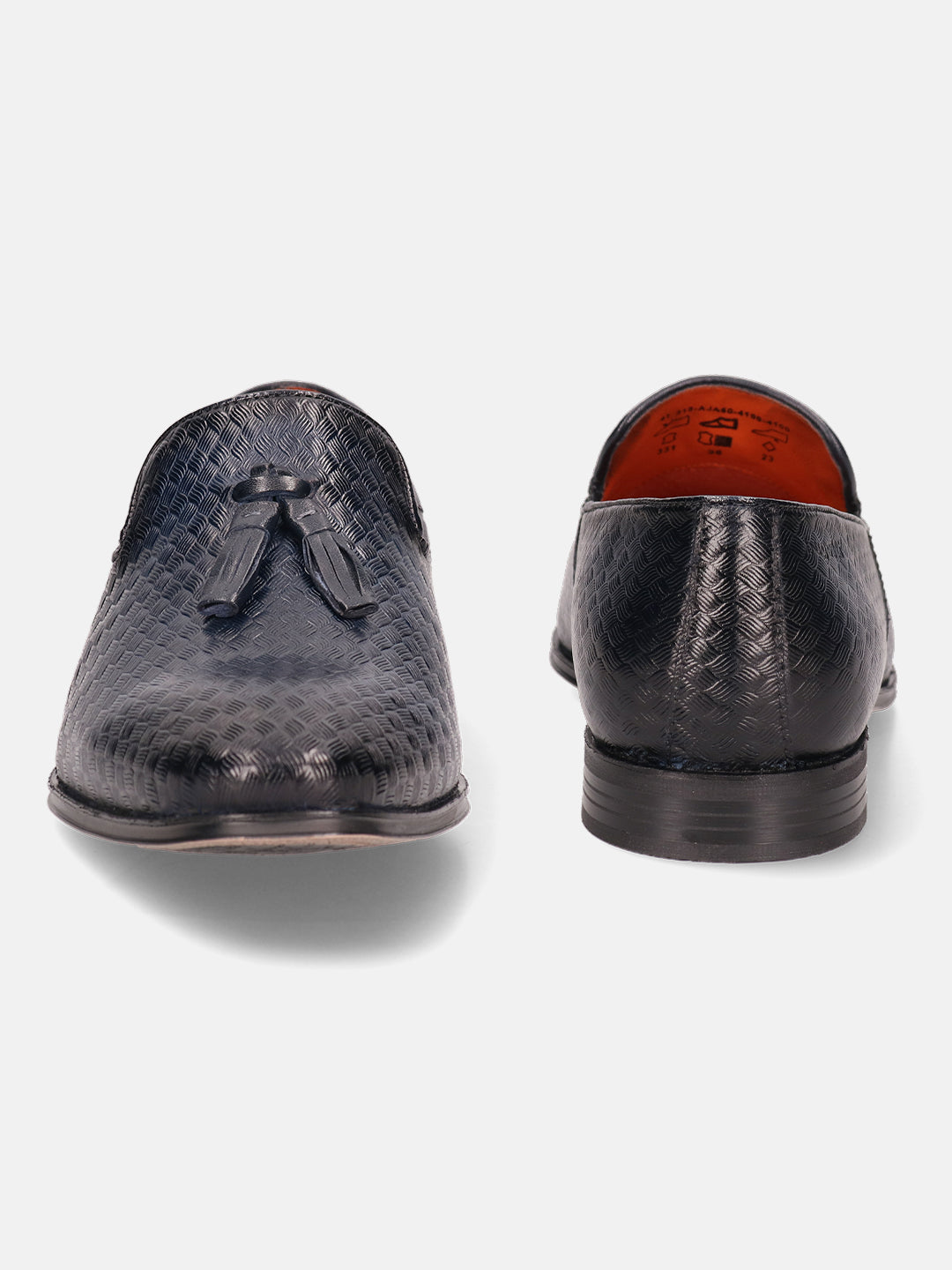 A blue Men's bugatti Tassel Loafers featuring a round toe plain toe, stacked heel. Made from premium genuine leather with a durable high quality synthetic outsole, this slip-on design offers both style and comfort.