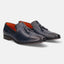 A blue Men's bugatti Tassel Loafers featuring a round toe plain toe, stacked heel. Made from premium genuine leather with a durable high quality synthetic outsole, this slip-on design offers both style and comfort.