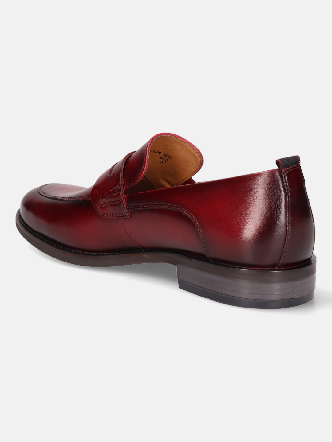 A grey Men's bugatti Penny Loafer featuring a round apron toe, moulded  heel. Made from premium genuine leather with a durable tr outsole, this slip-on design offers both style and comfort.