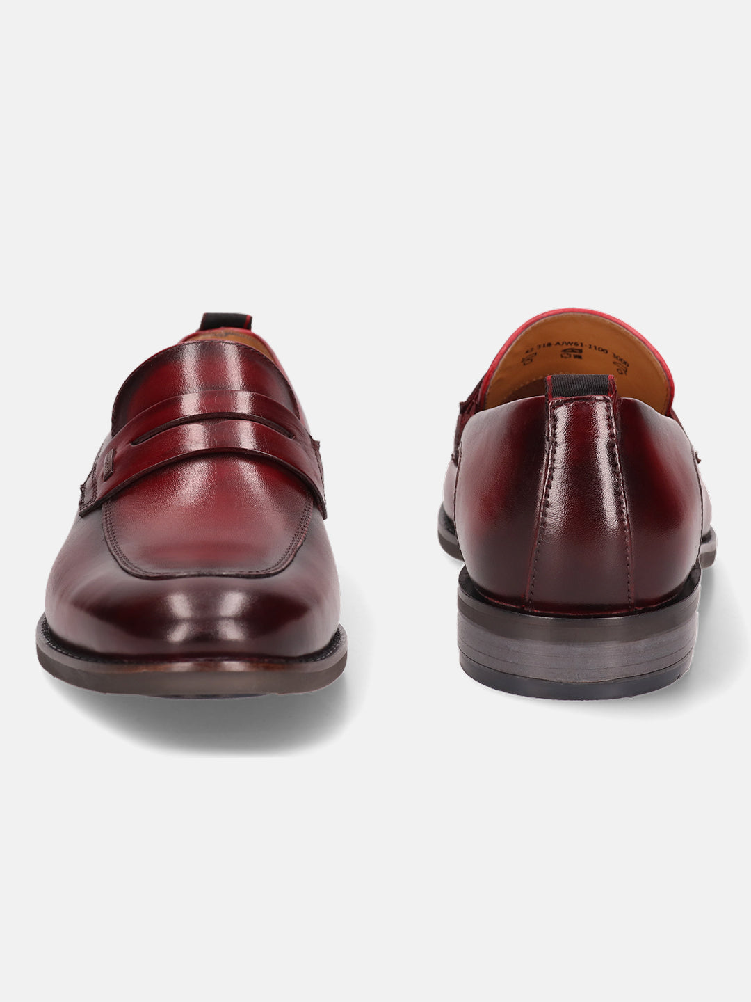 A grey Men's bugatti Penny Loafer featuring a round apron toe, moulded  heel. Made from premium genuine leather with a durable tr outsole, this slip-on design offers both style and comfort.