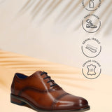 Bugatti Sula Cognac Premium Leather Comfort Oxford Formal Shoes