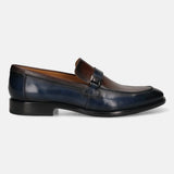 Bugatti Mansueto Flex Revo Blue Premium Leather Comfort Slip-On Formal