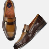 Bugatti Mansueto Flex Revo Brown Premium Leather Comfort Slip-On Formal