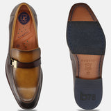 Bugatti Mansueto Flex Revo Brown Premium Leather Comfort Slip-On Formal