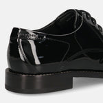 A black Men's bugatti Derby featuring a pointed toe plain toe, stacked heel. Made from premium genuine leather with a durable leather outsole, this laces design offers both style and comfort.