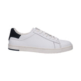 bugatti Orazio white leather sneakers with a black heel accent and lace-up closure, shown in a side view.