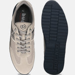 bugatti Riptide sand Comfort Sneakers shoe, seen from above, showing laces and grooved sole.