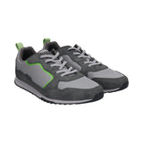 bugatti Riptide dark gray sneakers with gray laces and green accents.