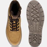Bugatti Pallario casual boots in beige, featuring a lace-up closure and lug sole.
