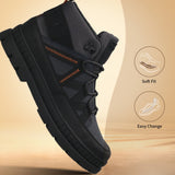 A blue Men's bugatti Casual Boots featuring a round toe plain toe, stacked heel. Made from synthetic with a durable tpr outsole, this laces design offers both style and comfort.