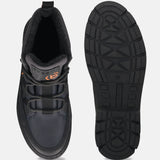 A blue Men's bugatti Casual Boots featuring a round toe plain toe, stacked heel. Made from synthetic with a durable tpr outsole, this laces design offers both style and comfort.