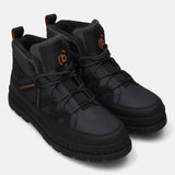 A blue Men's bugatti Casual Boots featuring a round toe plain toe, stacked heel. Made from synthetic with a durable tpr outsole, this laces design offers both style and comfort.