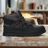 A blue Men's bugatti Casual Boots featuring a round toe plain toe, stacked heel. Made from synthetic with a durable tpr outsole, this laces design offers both style and comfort.