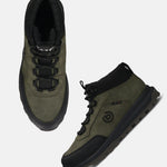 A green Men's bugatti Outdoor Sneakers featuring a round toe plain toe, zero heels heel. Made from synthetic with a durable tpr outsole, this laces design offers both style and comfort.
