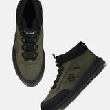 A green Men's bugatti Outdoor Sneakers featuring a round toe plain toe, zero heels heel. Made from synthetic with a durable tpr outsole, this laces design offers both style and comfort.