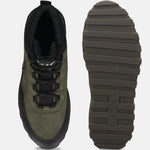 A green Men's bugatti Outdoor Sneakers featuring a round toe plain toe, zero heels heel. Made from synthetic with a durable tpr outsole, this laces design offers both style and comfort.