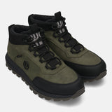 A green Men's bugatti Outdoor Sneakers featuring a round toe plain toe, zero heels heel. Made from synthetic with a durable tpr outsole, this laces design offers both style and comfort.