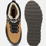 Cognac comfort sneakers by bugatti, with black laces and padded fleece lining.