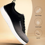 Side view of a Bugatti Astra sneaker in dark grey with a white sole.