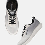 bugatti Astra athleisure sneakers in white with black laces and a white sole.