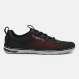bugatti Glenans Comfort Sneakers in black with a red accent, featuring a lace-up closure and a lightweight sole.