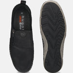 Bugatti Glenans black Comfort Slip-Ons Casual shoe, top view showing perforated leather upper and textured sole.