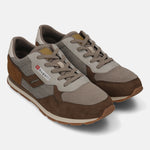 bugatti Sacramento brown sneakers with suede, mesh, and leather-look detailing.